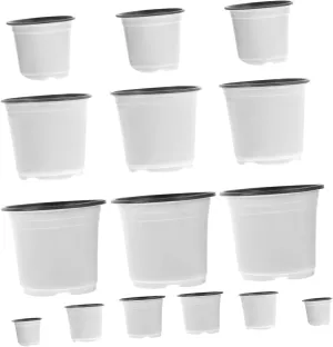 BESPORTBLE 30pcs Green Plant Pots with Drainage Holes Plastic Flower Pot for Outdoor Indoor Gardening