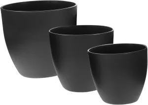 BESPORTBLE Gardening Flowerpot Set 3pcs Large Plastic Planter Pots Floral Pattern Easy to Clean for Plants