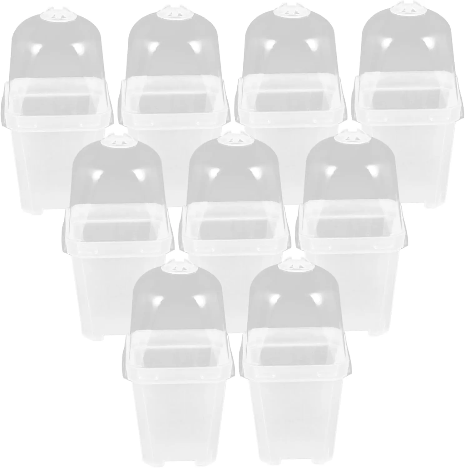 BESPORTBLE Square Planting Cups Lid 20 Sets Deep Flower Pot Covers for Gardening Garden Pot for Balconies Permeable Pp Material
