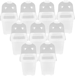 BESPORTBLE Square Planting Cups Lid 20 Sets Deep Flower Pot Covers for Gardening Garden Pot for Balconies Permeable Pp Material