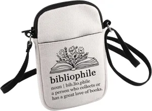 Bibliophile Society Crossbody Bag Book Lover Gift Bibliophile Meaning Small Sling Bag