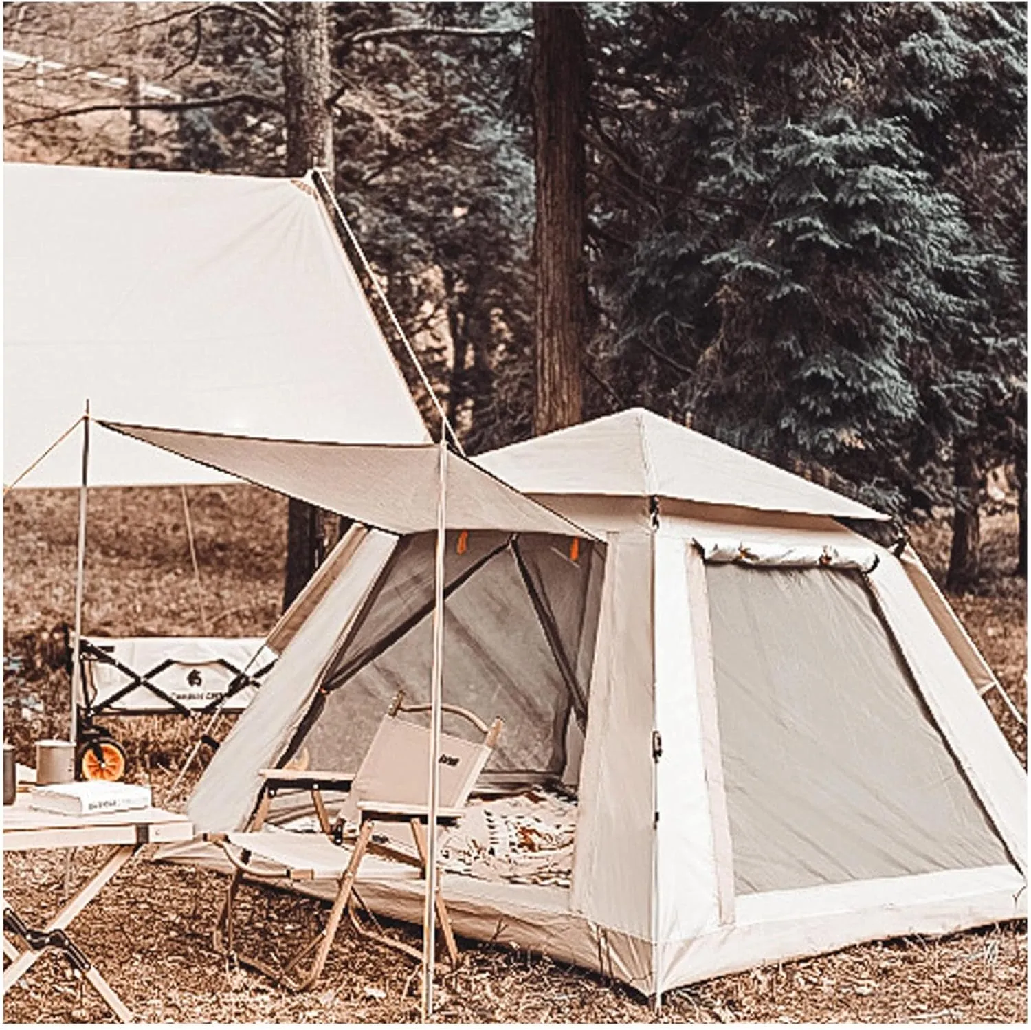 Big Tents 4 People Insect-Proof,Double Doors and Four Windows Sports Pod Pop Up Tent Advanced Stable Igloo Dome Tent for Camping