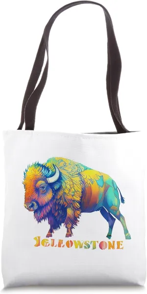 Bison Yellowstone National Park Buffalo Wyoming Montana Tote Bag