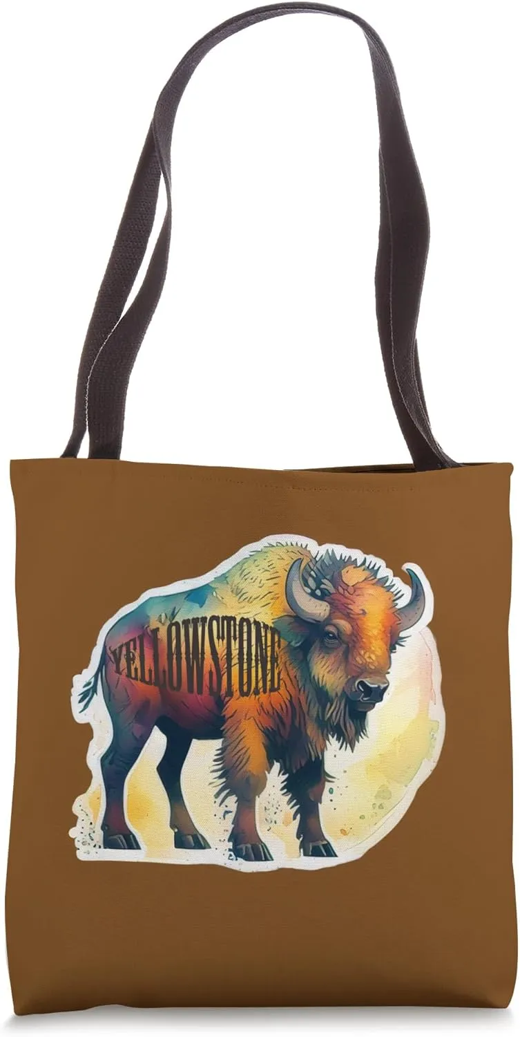 Bison Yellowstone National Park Buffalo Wyoming Montana Tote Bag