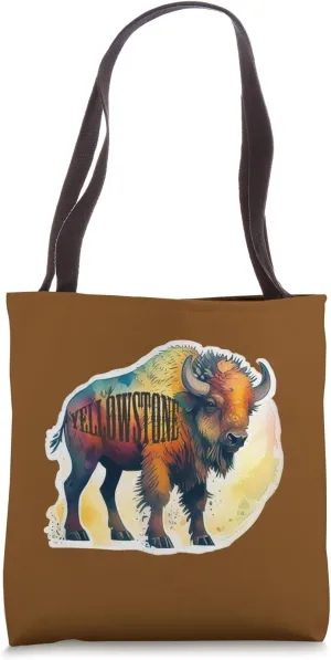Bison Yellowstone National Park Buffalo Wyoming Montana Tote Bag