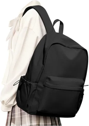 Black Backpack Lightweight Bag Waterproof High Middle school college Backpack For Boys Girls Bookbag Cute Aesthetic Backpacks Casual Daypack For Men Women
