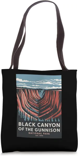 Black Canyon of the Gunnison National Park Vintage Camping Tote Bag