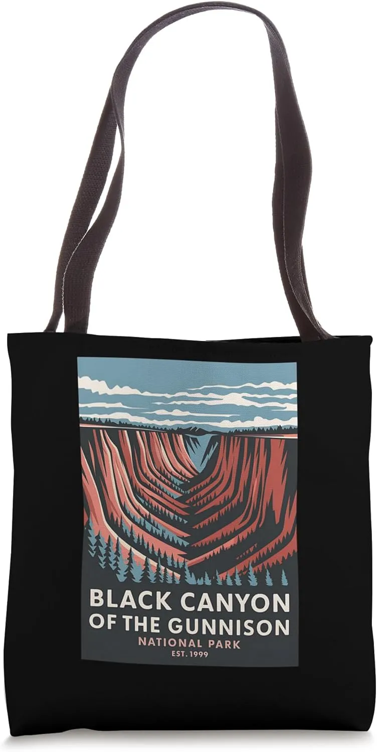 Black Canyon of the Gunnison National Park Vintage Camping Tote Bag