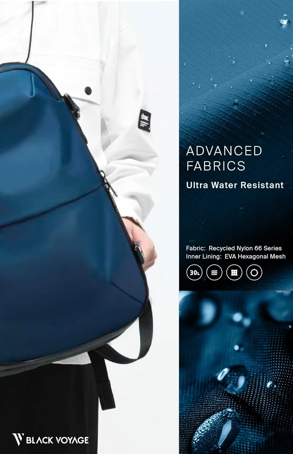 Black Voyage Vortex Vacuum Seal Travel Backpack 60L Exapandable Air Compression System Water Resistant TSA Lock Carry-On Suitcase Luggage Blue AERO - No Vacuum Pump