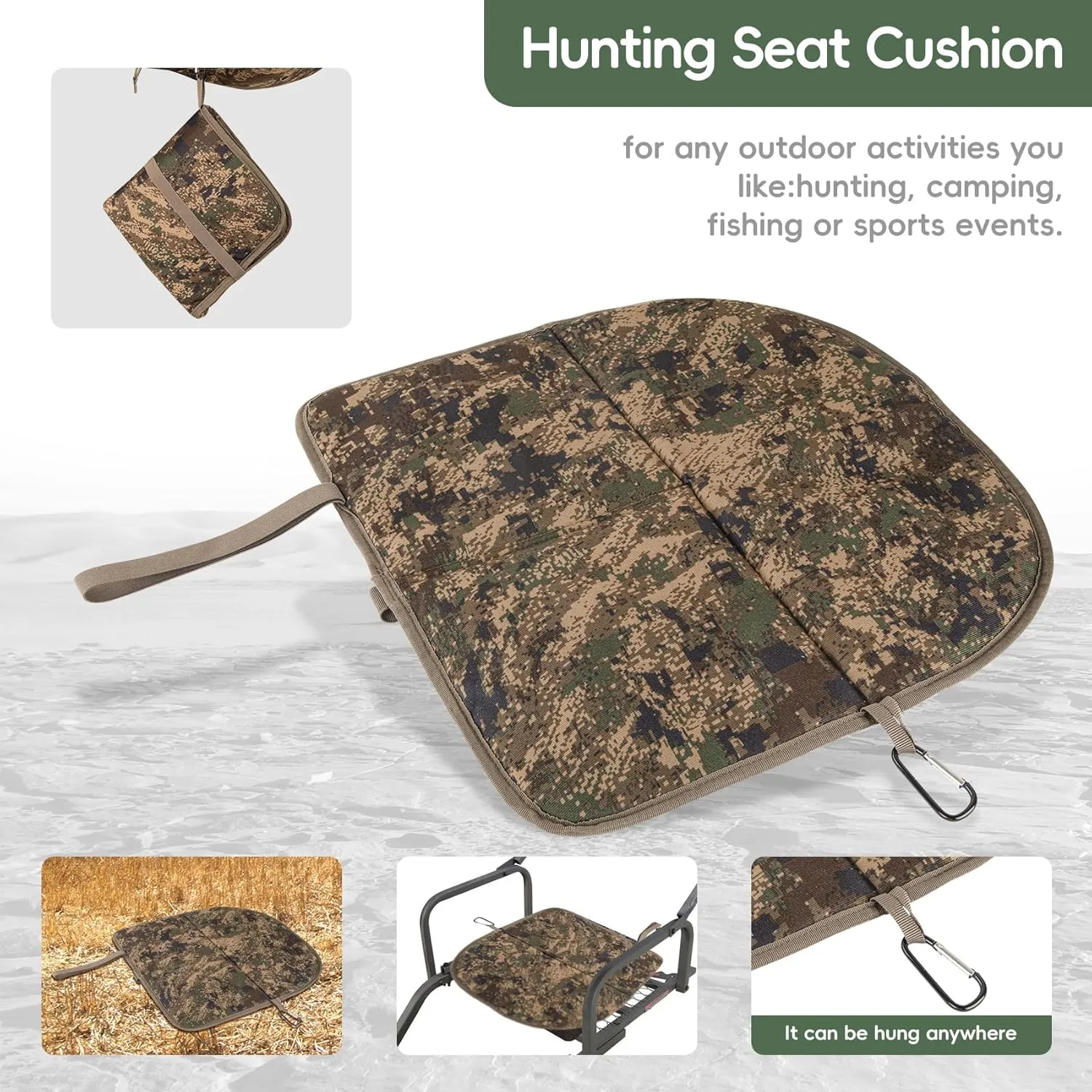 BLISSWILL Hunting Backpack with hunting seat,Lightweight Hiking Daypack,Hunting Accessories ，Camping Camouflage Bag with Rain Cover – Perfect for Hunts and Outdoor Adventures(AllSeasons Camo)