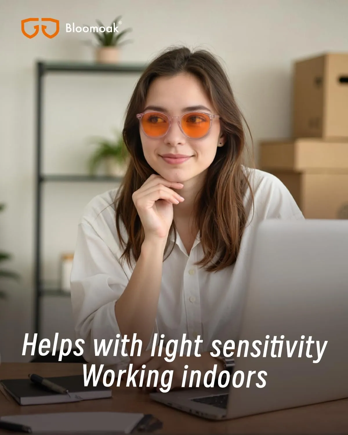 Bloomoak 99% Orange Blue Light Blocking Glasses,Retro Trendy Round Sytle,Relieve Eye Fatigue,Improve Sleep For Screens/Games