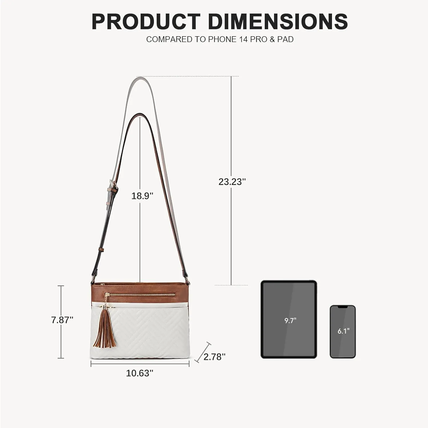 BOSTANTEN Crossbody Purses for Women Medium Shoulder Bag Quilted Handbags with Zipper Pocket