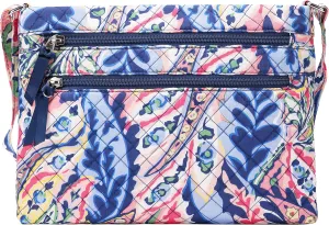 Brentano Cotton quilted Multi-zipper crossbody purse