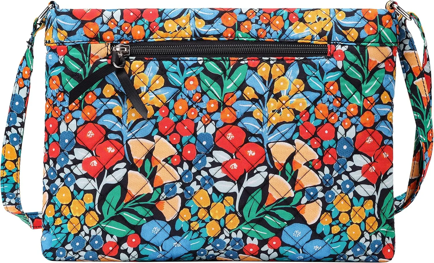 Brentano Cotton quilted Multi-zipper crossbody purse