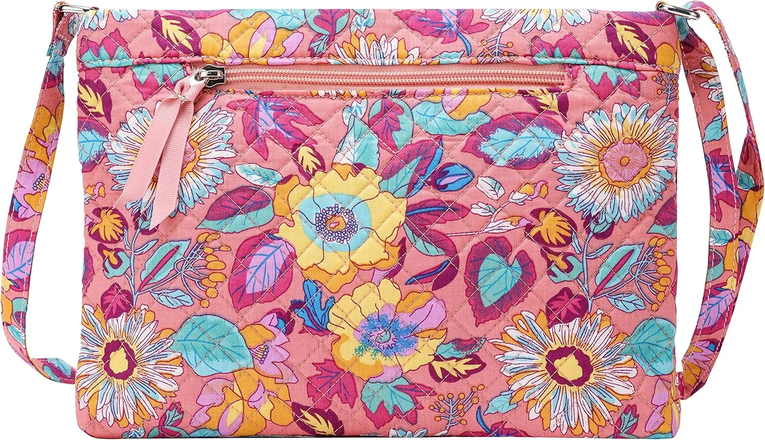 Brentano Cotton quilted Multi-zipper crossbody purse
