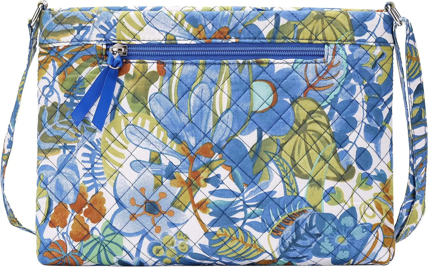 Brentano Cotton quilted Multi-zipper crossbody purse