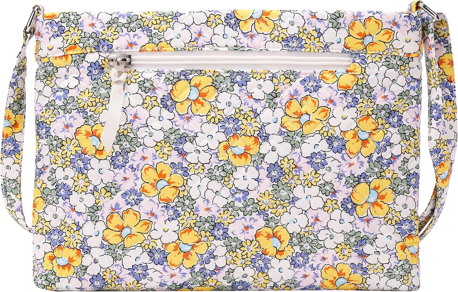 Brentano Cotton quilted Multi-zipper crossbody purse