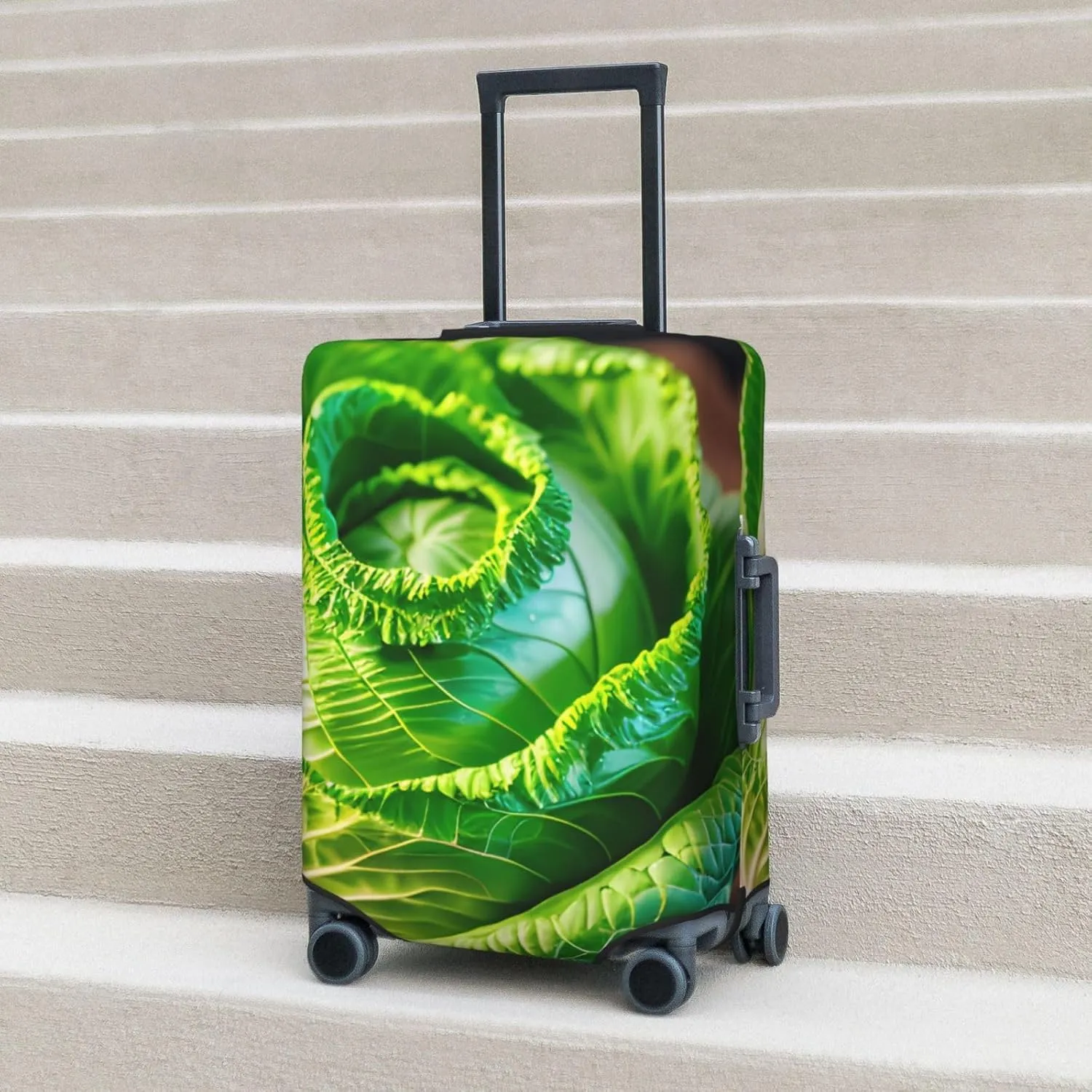 Bright Cabbage Print Suitcase Decoraitve Covers Washable Suitcase Cover Travel Luggage Accessories