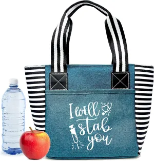 Brooke & Jess Designs Cute Lunch Bags for Women - Insulated Lunch Tote for Work - Nurse, Teacher, Grandma, Mom