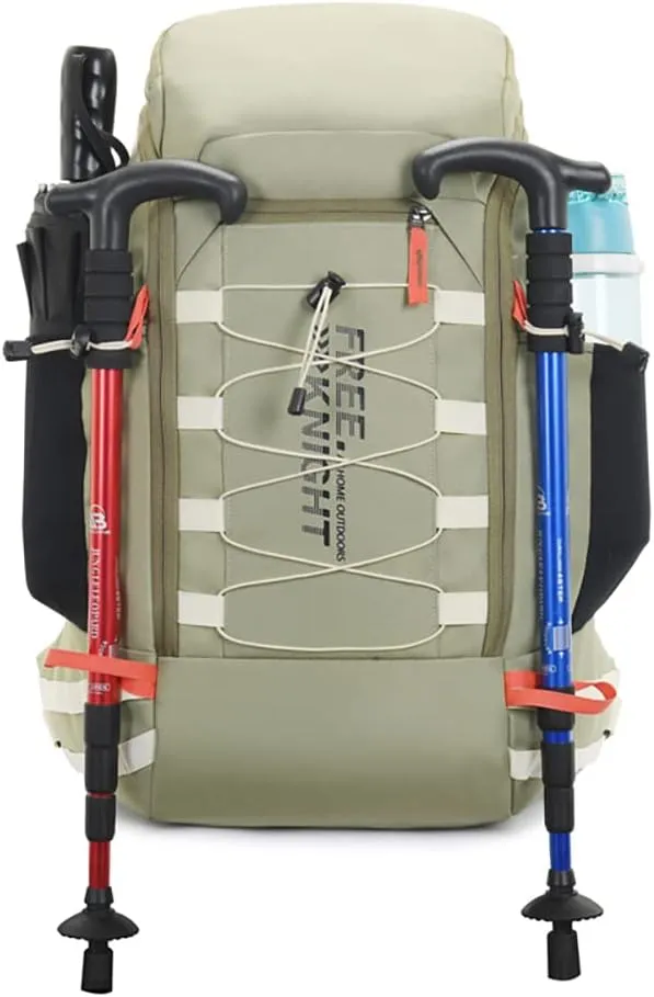 Bseash 40L Waterproof Hiking Camping Backpack with Rain Cover, Outdoor Sport Travel Daypack Rucksack for Skiing Cycling (Orange)