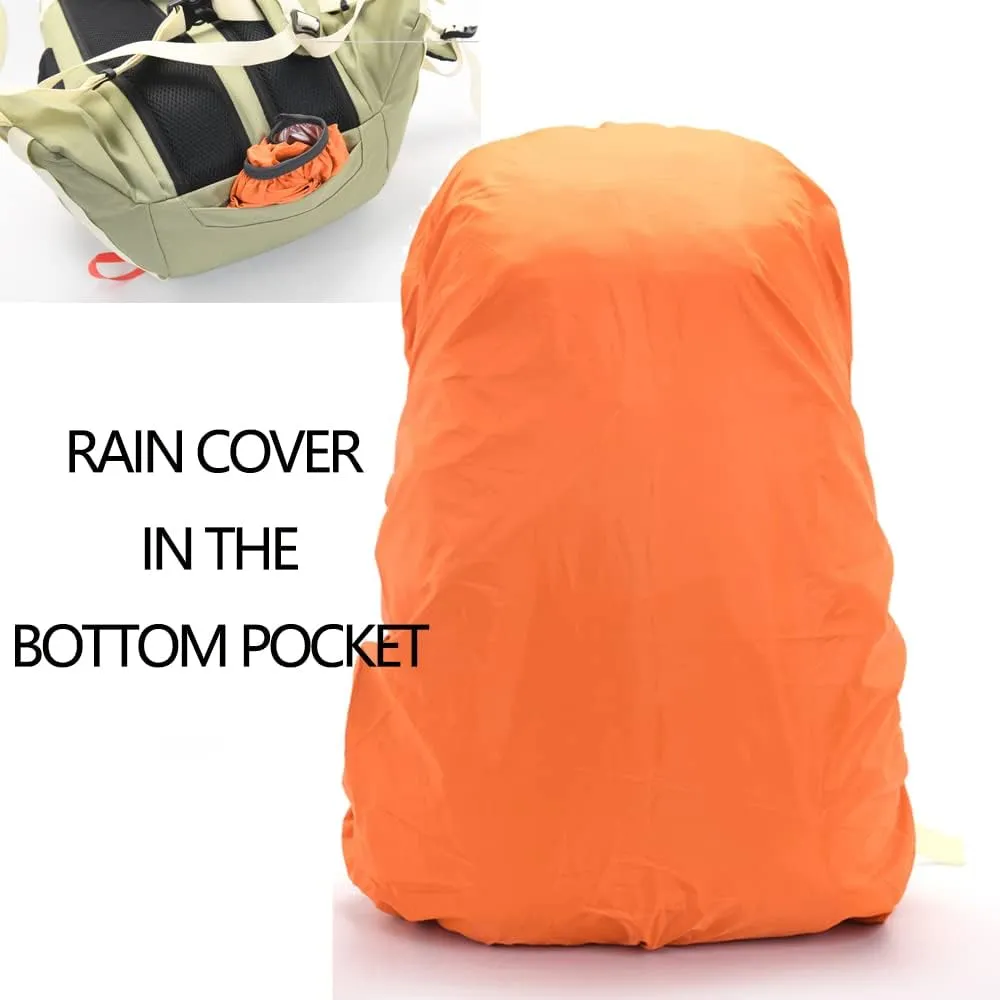 Bseash 40L Waterproof Hiking Camping Backpack with Rain Cover, Outdoor Sport Travel Daypack Rucksack for Skiing Cycling (Purple)