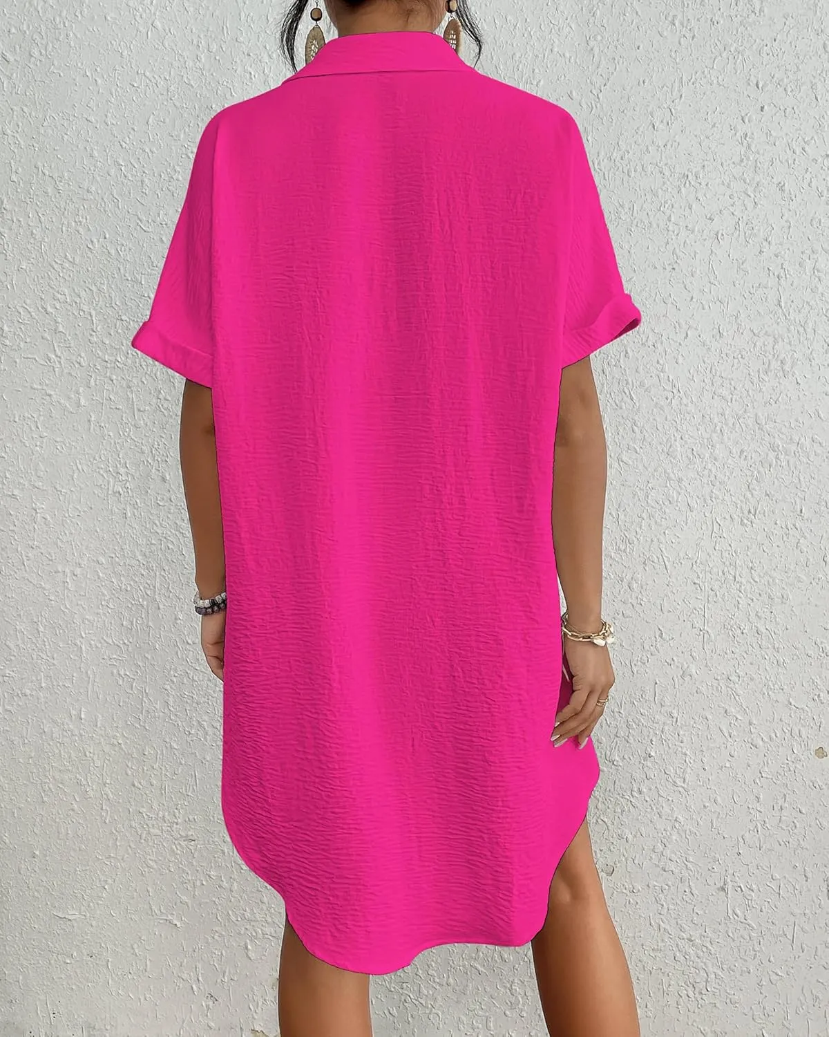 Bsubseach Women Swimsuit Coverup Shirt Dress Button Down Bathing Suit Cover Up Beachwear