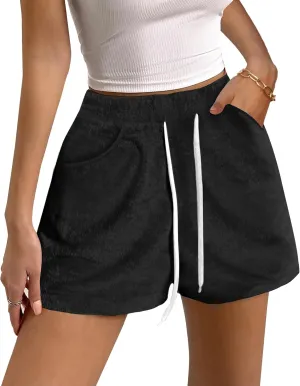 Bsubseach Womens Swim Shorts with Pockets Drawstring Casual Beach Shorts Summer Swimsuit Cover Up 2025 Vacation Outfit