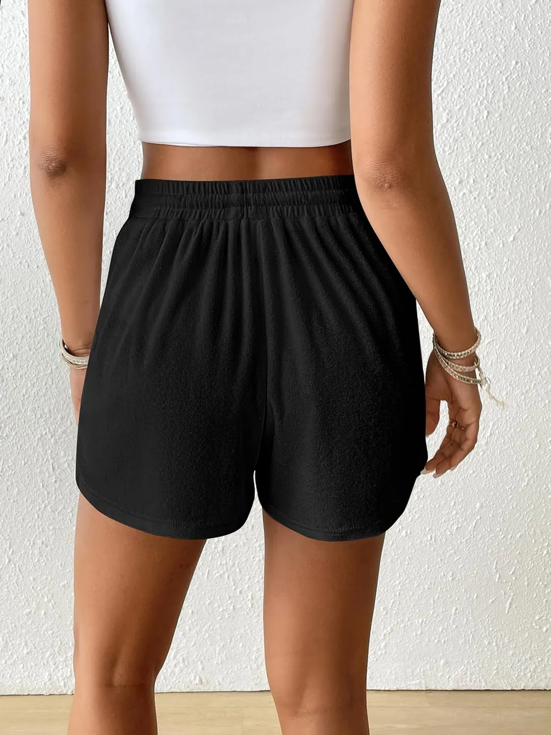Bsubseach Womens Swim Shorts with Pockets Drawstring Casual Beach Shorts Summer Swimsuit Cover Up 2025 Vacation Outfit