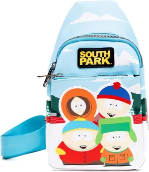 Buckle-Down Comedy Central Bag, Sling, South Park Boys Group Pose Applique, Multi Color, Vegan Leather