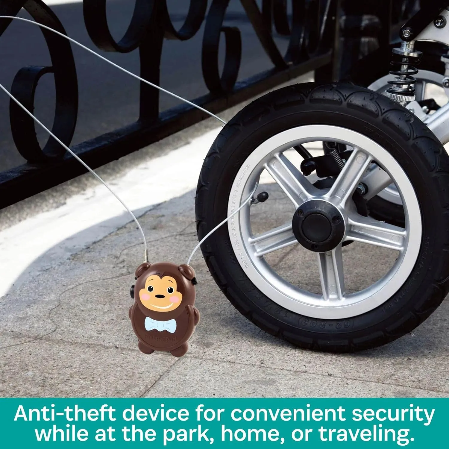 Buggygear Stroller Lock - Anti-Theft Retractable Combination Chain Cable Locks, Thin, Lightweight Safety Padlock for Essentials & Accessories - Strollers, Buggies, Skis, Bikes & Bicycles