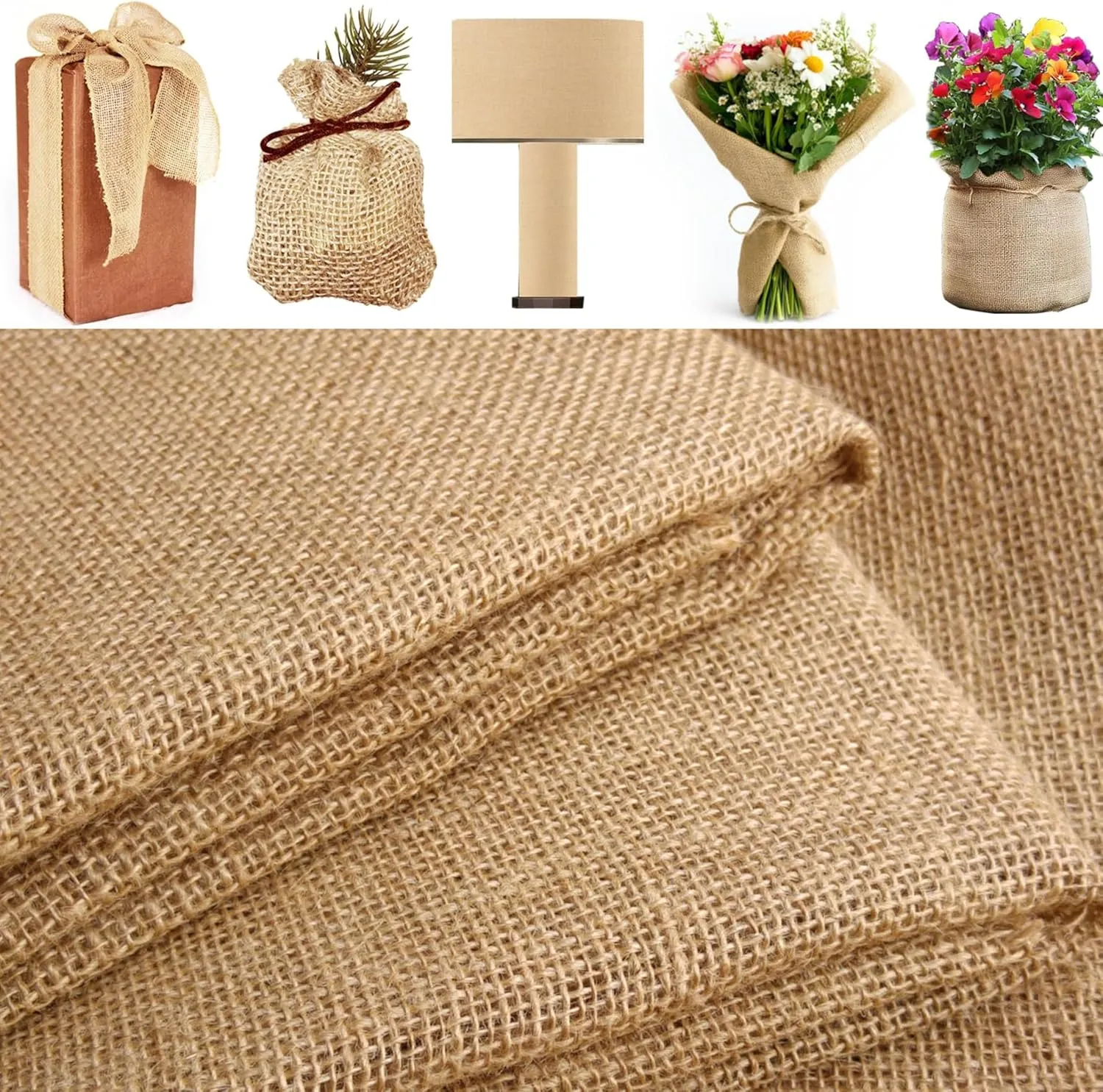 Burlap Fabric 45" x15' | Versatile Burlap Fabric Roll for Plant Cover | Burlap Placemats, Tree Wrap, Sackcloth Projects | Premium Burlap Material and Jute Fabric|Burlap Runner