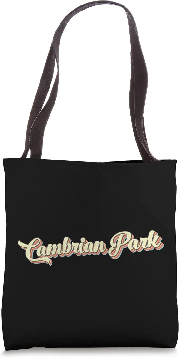 Cambrian Park TShirt Retro Art Baseball Font Vintage Tote Bag