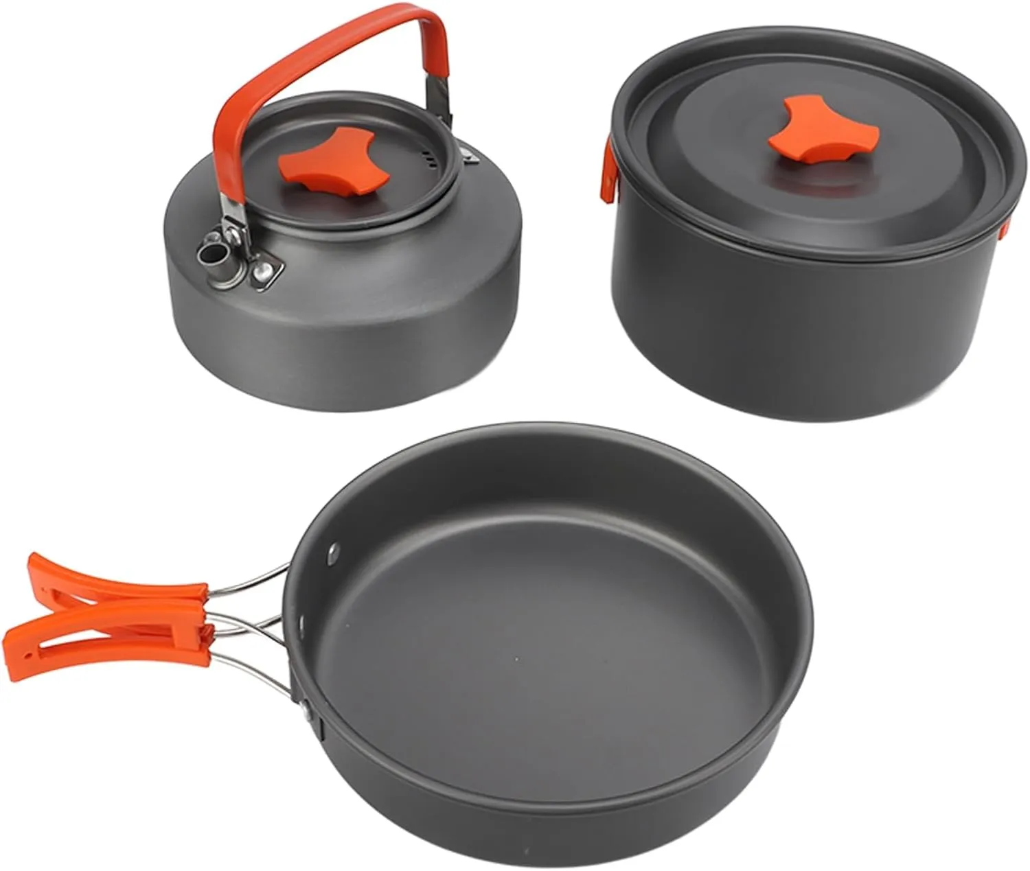 Camping Cooking Set with Tea Kettle Storage Bag Frying Pan Portable Camping Cookware Set for 2 to 3 People Camp Kitchen Camping Essentials Camp Cooking Set