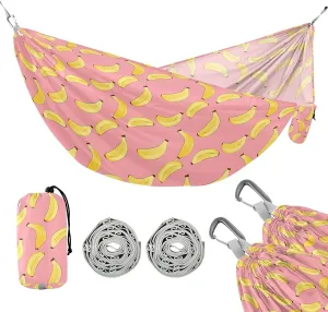 Camping Hammock Outdoor Hammocks for Outside Banana Fruits Beach Trees Portable Lightweight with Pockets Tree Straps Indoor