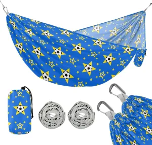 Camping Hammock Outdoor Hammocks for Outside Soccer Star Beach Trees Portable Lightweight with Pockets Tree Straps Indoor