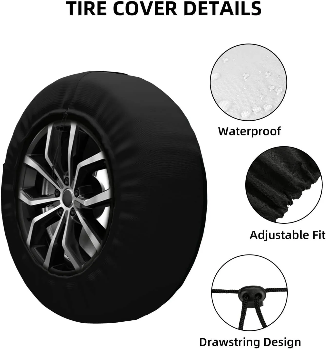 Camping Sunset Mountain Lake Abstract Spare Tire Cover, Waterproof Tough Tire Wheel Soft Cover, Universal Fit for RV/SUV/Truck/Trailer/Motorhome/Vehicle 14" 15" 16" 17"