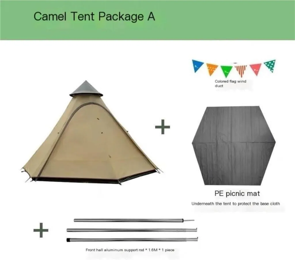 Camping Tent Tent Outdoor Camping Tent Camping Portable Tent Multi-Person Double-Layer Windproof Tent Beach Park Tent Waterproof Tent