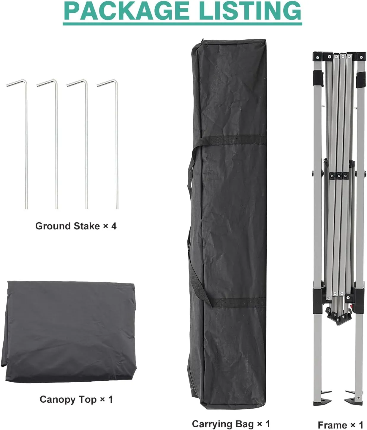 Canopy Tent, 10X10 FT Pop Up Canopy Outdoor Instant Tent Slant Legs with Carrying Bag, Portable Gazebo Shelter for Patio Deck Garden and Beach - 8X8 FT Canopy Cover (Dark Grey)