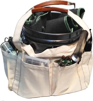 Canvas Grower's Bag with Handles and 5 Pockets for Gardening, Greenhouses, Hydroponics, and Tools