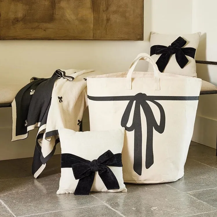 Canvas Storage Tote - Bow