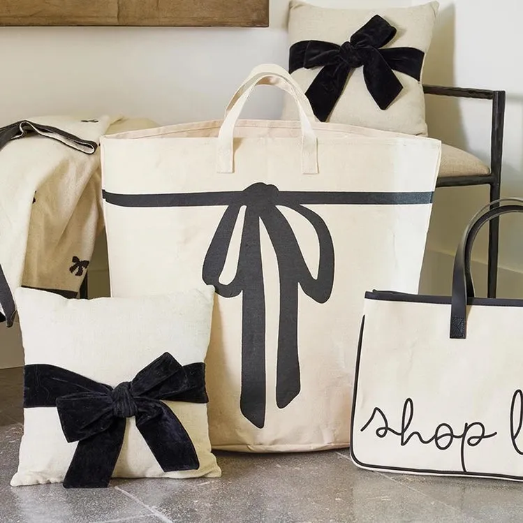 Canvas Storage Tote - Bow