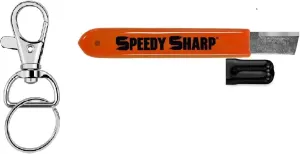 Carbide Knife Sharpener, Key Chain & Hook Ring included, Orange