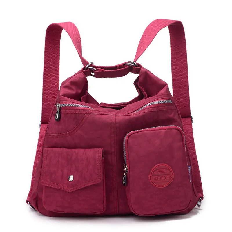 Carly – Crimson Multi-Pocket Crossbody Bag with Adjustable Strap
