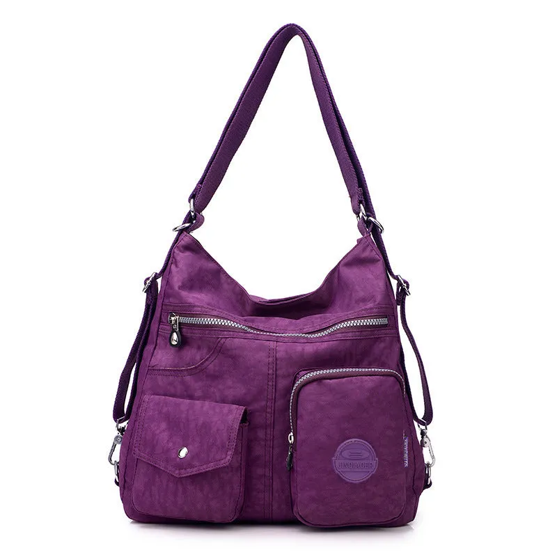 Carly – Crimson Multi-Pocket Crossbody Bag with Adjustable Strap