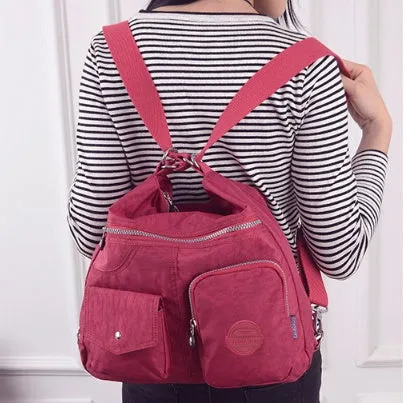 Carly – Crimson Multi-Pocket Crossbody Bag with Adjustable Strap