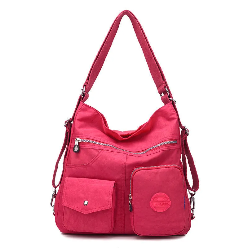 Carly – Crimson Multi-Pocket Crossbody Bag with Adjustable Strap