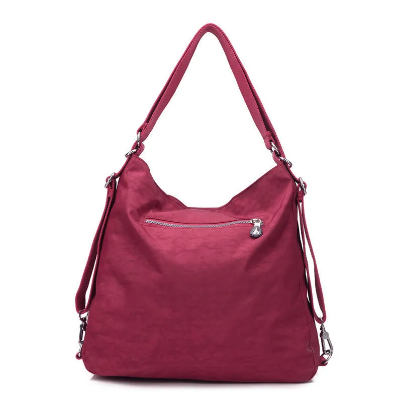 Carly – Crimson Multi-Pocket Crossbody Bag with Adjustable Strap