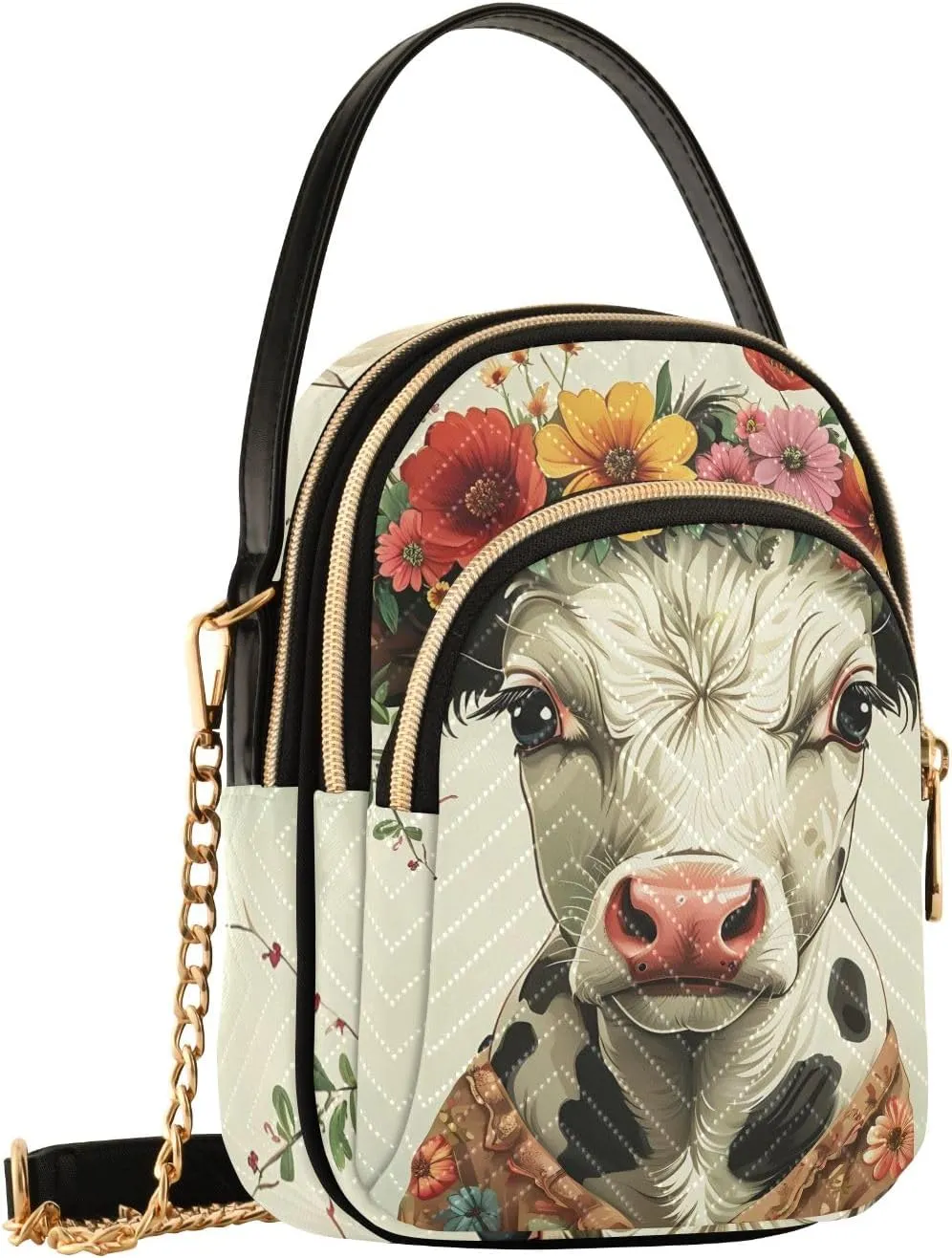 Cartoon Quilted Crossbody Bag Small Shoulder Purse Women's Handbags Phone Purse with Chain