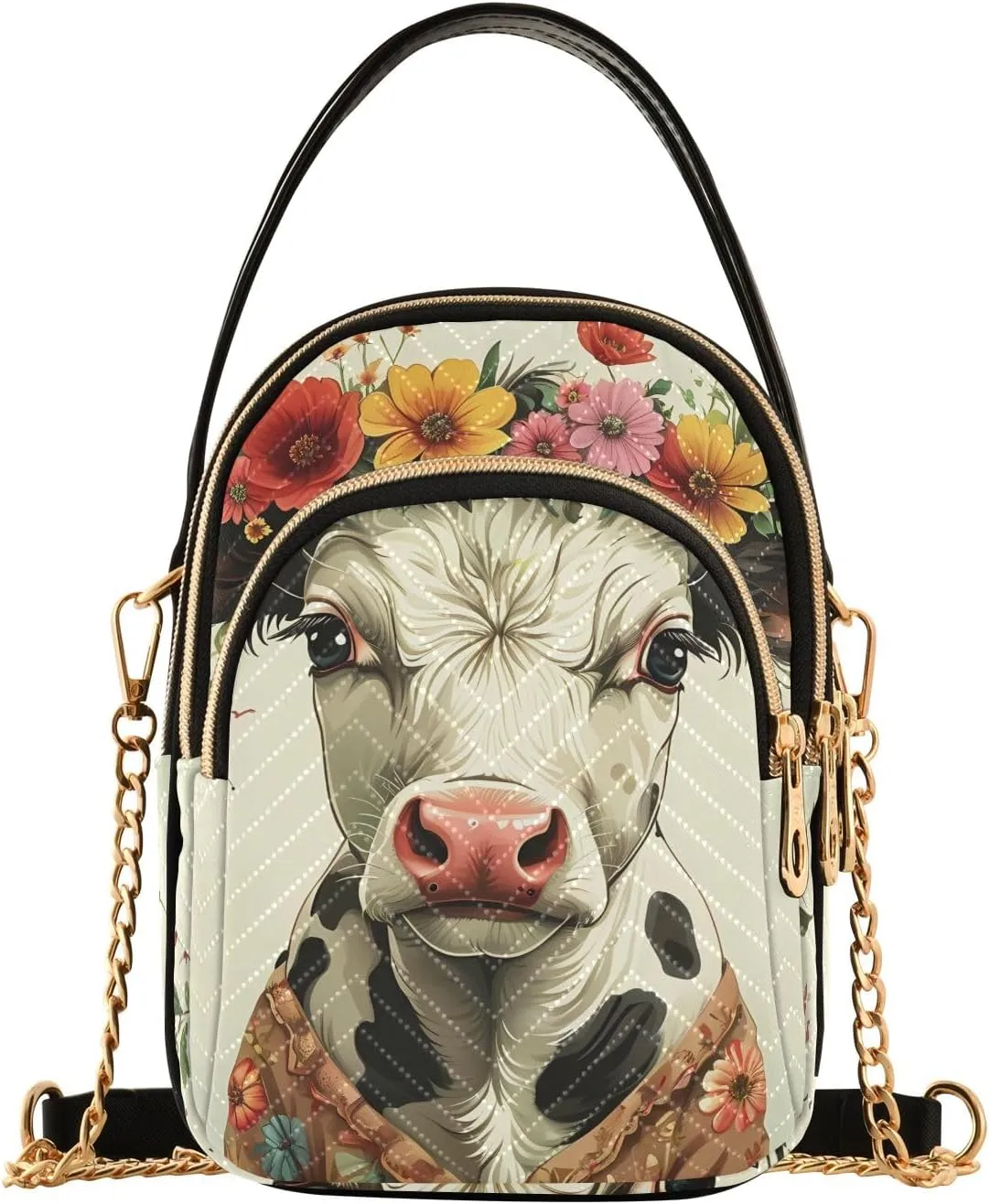Cartoon Quilted Crossbody Bag Small Shoulder Purse Women's Handbags Phone Purse with Chain
