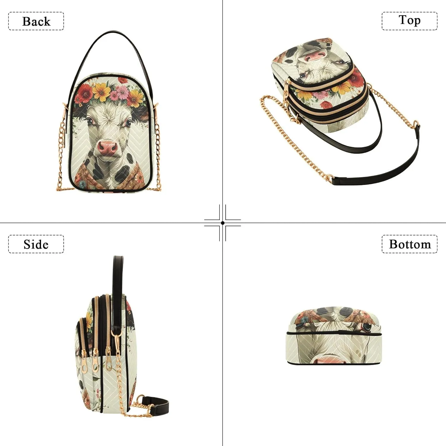 Cartoon Quilted Crossbody Bag Small Shoulder Purse Women's Handbags Phone Purse with Chain